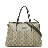 グッチ GGスプリーム ハンドバッグ ショルダーバッグ 2WAY 353440 ベージュ ブラウン PVC レザー レディース GUCCI 【中古】