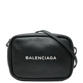 バレンシアガ ロゴ ショルダーバッグ ブラック レザー レディース BALENCIAGA 【中古】