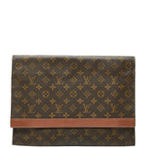 ルイ ヴィトン モノグラム ポルト エンベロープ クラッチバッグ セカンドバッグ 書類ケース M51801 ブラウン PVC レザー メンズ LOUIS VUITTON 【中古】