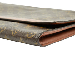 ルイ ヴィトン モノグラム ポルト エンベロープ クラッチバッグ セカンドバッグ 書類ケース M51801 ブラウン PVC レザー メンズ LOUIS VUITTON 【中古】