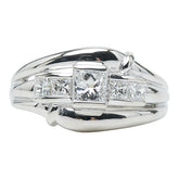 Pt900 プラチナ ダイヤ0.35ct ダイヤ0.34ct リング 指輪 レディース 12.5号 【中古】