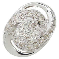 K18WG ホワイトゴールド ダイヤ0.30ct ペンダントトップ ネックレス レディース 【中古】
