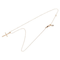 フォリフォリ K18PG ピンクゴールド ダイヤ0.11ct クロスモチーフ ネックレス レディース Folli Follie 【中古】