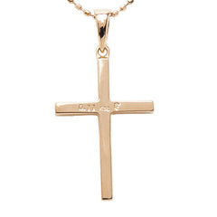 フォリフォリ K18PG ピンクゴールド ダイヤ0.11ct クロスモチーフ ネックレス レディース Folli Follie 【中古】