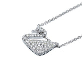 スワロフスキー スワン ラインストーン ネックレス シルバー メタル レディース SWAROVSKI 【中古】