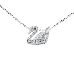 スワロフスキー スワン ラインストーン ネックレス シルバー メタル レディース SWAROVSKI 【中古】