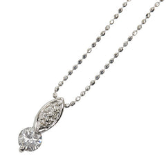 Pt900 プラチナ ダイヤ0.324ct ダイヤ0.05ct ペンダント ネックレス レディース 【中古】