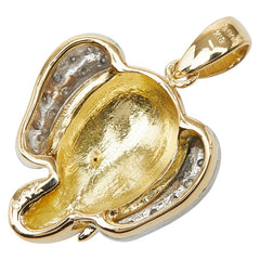 K18YG イエローゴールド Pt900 プラチナ コンビ ダイヤ0.12ct エレファントモチーフ ペンダントトップ ネックレス レディース 【中古】