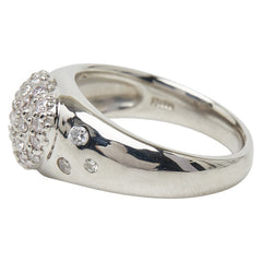 Pt900 プラチナ ダイヤ0.35ct ハートモチーフ リング 指輪 レディース 5.5号 【中古】