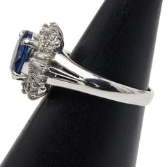 Pt900 プラチナ サファイア2.10ct ダイヤ0.34ct リング 指輪 レディース 9号 【中古】