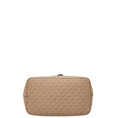 マイケルコース MKシグネチャー ハンドバッグ ショルダーバッグ 2WAY ベージュ ブラウン PVC レザー レディース Michael Kors 【中古】