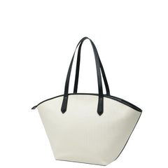 マイケルコース キンバー トートバッグ ハンドバッグ ホワイト アイボリー ブラック キャンバス レザー レディース Michael Kors 【中古】