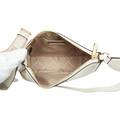 マイケルコース ロゴ ショルダーバッグ ホワイト レザー レディース Michael Kors 【中古】