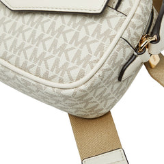マイケルコース MKシグネチャー MAISIE 2 IN 1 カメラ クロスボディ ショルダーバッグ ホワイト ベージュ レザー PVC レディース Michael Kors 中古
