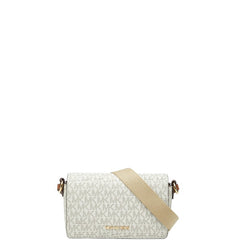 マイケルコース MKシグネチャー ショルダーバッグ ホワイト ベージュ ブラウン PVC レザー レディース Michael Kors 【中古】