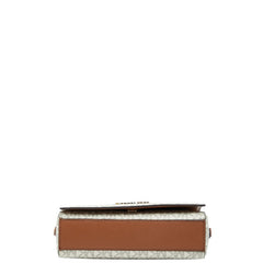 マイケルコース MKシグネチャー ショルダーバッグ ホワイト ベージュ ブラウン PVC レザー レディース Michael Kors 【中古】