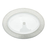 エルメス モザイク24 オーバルプラッターPM 大皿 洋食器 食器 P035027P プラチナ ホワイト ポーセリン レディース HERMES 【中古】