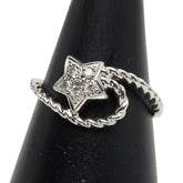 Pt900 プラチナ ダイヤ0.10ct スター 星 モチーフ リング 指輪 レディース 13号 【中古】