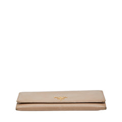 プラダ ロゴ 長財布 1M1132 ベージュ サフィアーノレザー レディース PRADA 【中古】