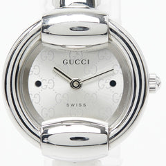 グッチ 腕時計 1400L スイス製クオーツ シルバー文字盤 ステンレススチール レディース GUCCI 【中古】