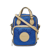 グッチ GGナイロン オフ ザ グリッド ハンドバッグ ショルダーバッグ 2WAY 625850 ブルー ナイロン レザー レディース GUCCI 中古
