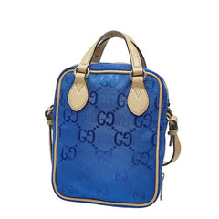 グッチ GGナイロン オフ ザ グリッド ハンドバッグ ショルダーバッグ 2WAY 625850 ブルー ナイロン レザー レディース GUCCI 【中古】