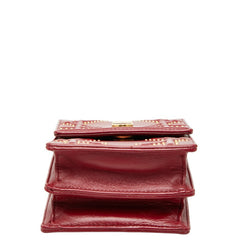 ディオール ディオラマ スタッズ チェーン ショルダーバッグ レッド ゴールド レザー レディース Dior 【中古】