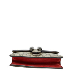 グッチ GGスプリーム ディオニュソス チェーン ショルダーバッグ 421970 ベージュ レッド PVC スウェード レディース GUCCI 【中古】