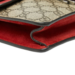 グッチ GGスプリーム ディオニュソス チェーン ショルダーバッグ 421970 ベージュ レッド PVC スウェード レディース GUCCI 【中古】