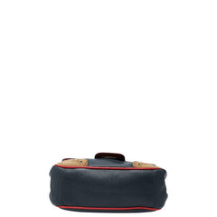 バリー ショルダーバッグ ネイビー レッド ブラウン レザー スウェット レディース BALLY 【中古】