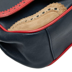 バリー ショルダーバッグ ネイビー レッド ブラウン レザー スウェット レディース BALLY 【中古】