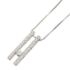 Pt900 プラチナ Pt850 プラチナ ダイヤ0.2ct ダイヤ0.3ct ネックレス レディース 【中古】
