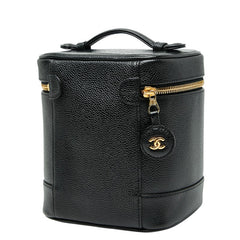 シャネル ココマーク バニティバッグ ブラック キャビアスキン レディース CHANEL 【中古】