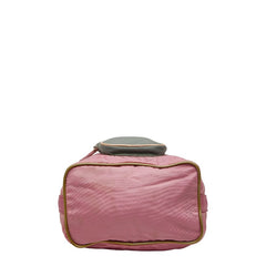プラダ 三角ロゴプレート ハンドバッグ ポーチ ピンク グレー ナイロン レディース PRADA 【中古】