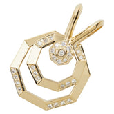 K18YG イエローゴールド ダイヤ0.32ct ペンダントトップ レディース 【中古】