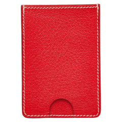 エルメス ポルクール パスケース カードケース ルージュ レッド レザー レディース HERMES 【中古】