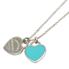 ティファニー リターン トゥ ティファニー ダブルハート タグ ネックレス シルバー ブルー SV925 シルバー レディース TIFFANY&Co. 【中古】