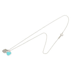 ティファニー リターン トゥ ティファニー ダブルハート タグ ネックレス シルバー ブルー SV925 シルバー レディース TIFFANY&Co. 【中古】