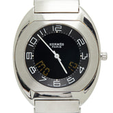 エルメス エスパス 腕時計 ES1.710 クオーツ ブラック文字盤 ステンレススチール メンズ HERMES 【中古】