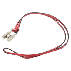 エルメス カデナ H 未知なる地球の美を求めて 2001 ネックレス シルバー レッド メタル レザー レディース HERMES 【中古】