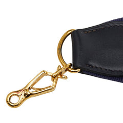 エルメス ショルダーストラップ ネイビー キャンバス レザー レディース HERMES 【中古】