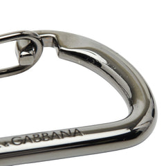 ドルチェアンドガッバーナ ロゴプレート キーホルダー バッグチャーム ブラック ゴールド メッキ メンズ DOLCE&GABBANA 【中古】