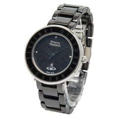 ヴィヴィアンウエストウッド 腕時計 クオーツ ブラック文字盤 ステンレススチール レディース Vivienne Westwood 【中古】