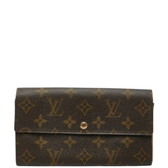 ルイ ヴィトン モノグラム ポシェット ポルトモネ クレディ 長財布 M61725 ブラウン PVC レザー レディース LOUIS VUITTON 【中古】