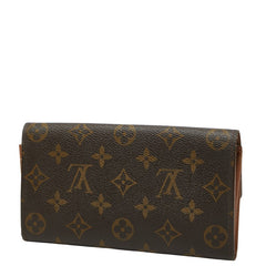 ルイ ヴィトン モノグラム ポシェット ポルトモネ クレディ 長財布 M61725 ブラウン PVC レザー レディース LOUIS VUITTON 【中古】