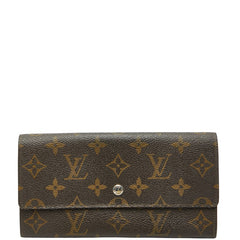 ルイ ヴィトン モノグラム ポシェット ポルトモネ クレディ 長財布 M61723 ブラウン PVC レザー レディース LOUIS VUITTON 【中古】