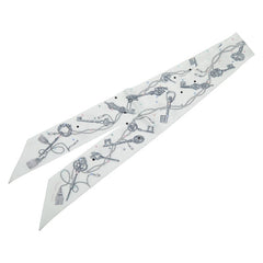 エルメス ツイリー LES CLES A POIS スカーフ ホワイト マルチカラー レディース HERMES 【中古】