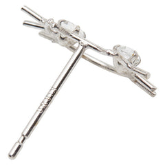 猫モチーフ スタッドピアス K18WG ホワイトゴールド レディース 【中古】