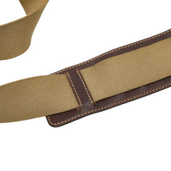 プラダ ロゴ 斜め掛け ショルダーバッグ カーキ ブラウン キャンバス レザー レディース PRADA 【中古】