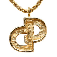 ディオール CDロゴ ラインストーン ネックレス ゴールド メッキ レディース Dior 【中古】